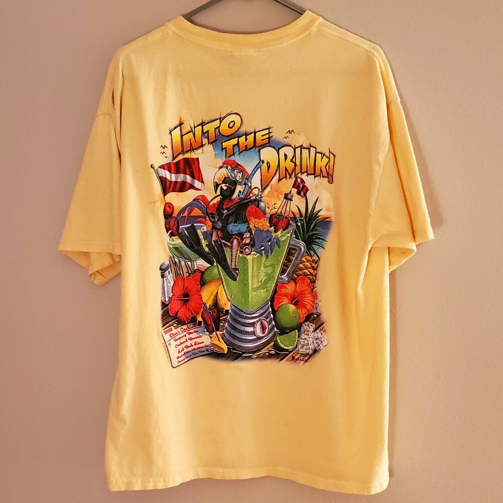 Vintage 90's Caribbean Soul Jimmy Buffett XL Yellow T-shirt EUC